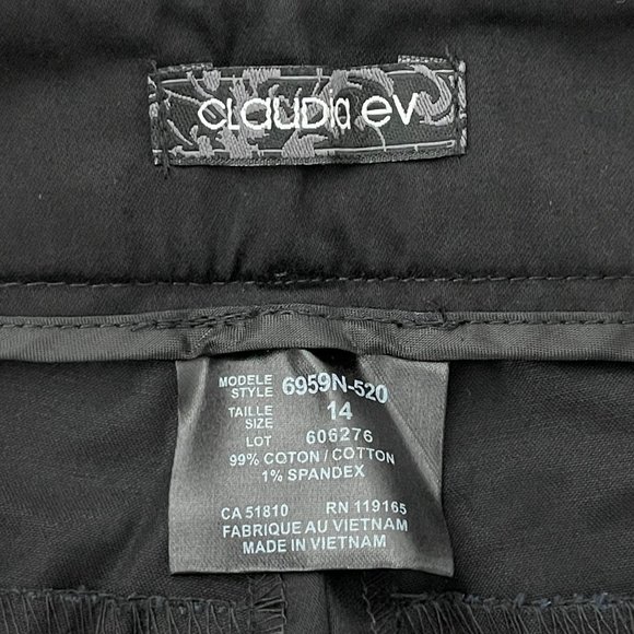 Claudia EV Women's Black Flatten Tummy Cropped Pants, Size 14 NWT - Picture 3 of 7